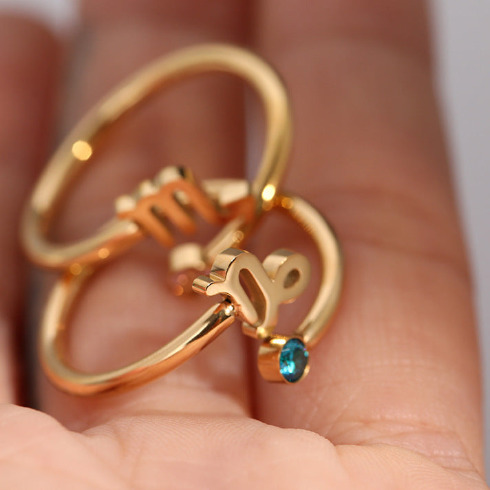 Cosmos – Bague Signe du Zodiaque et Pierre de Naissance