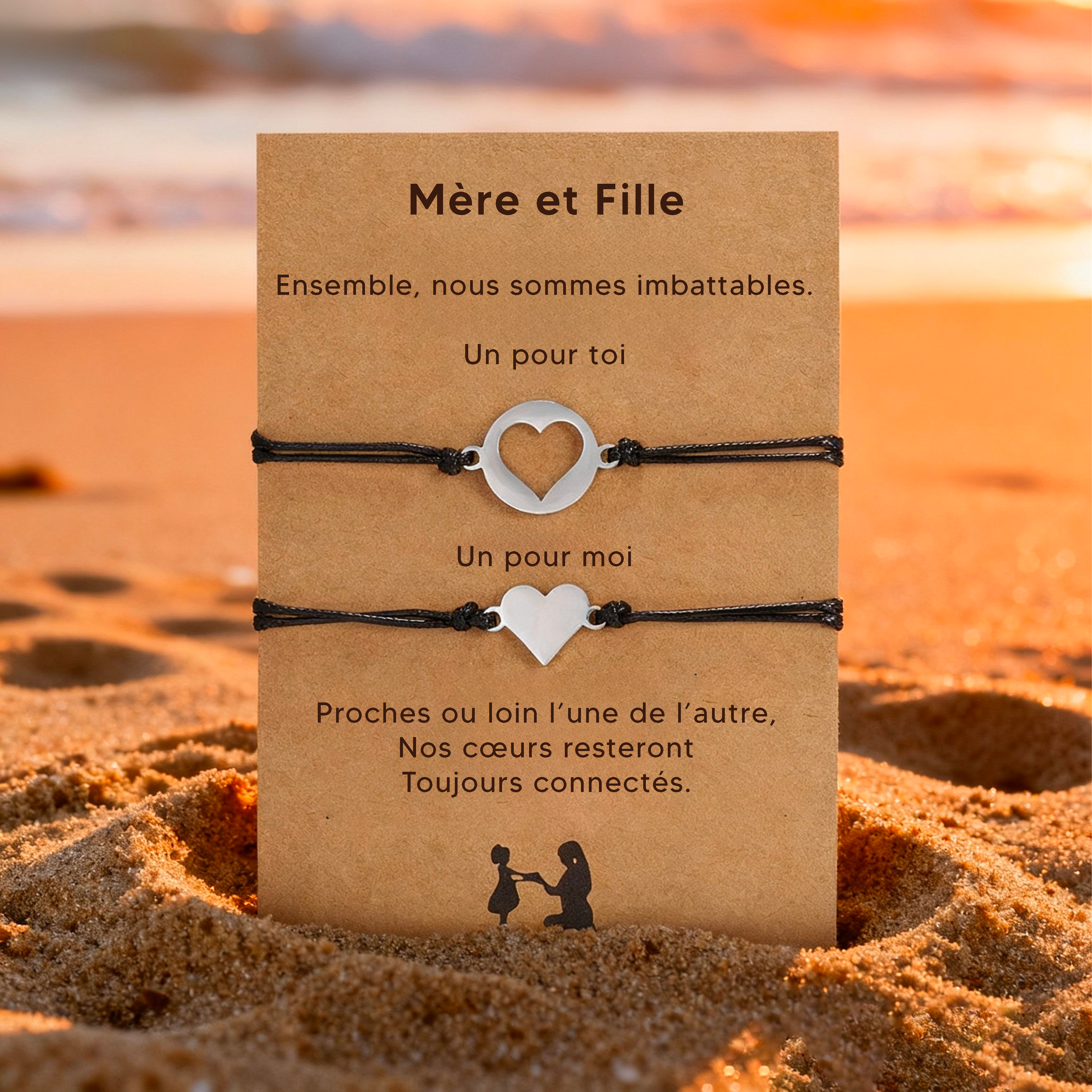 Mère et Fille - Bracelets Liées par le Cœur