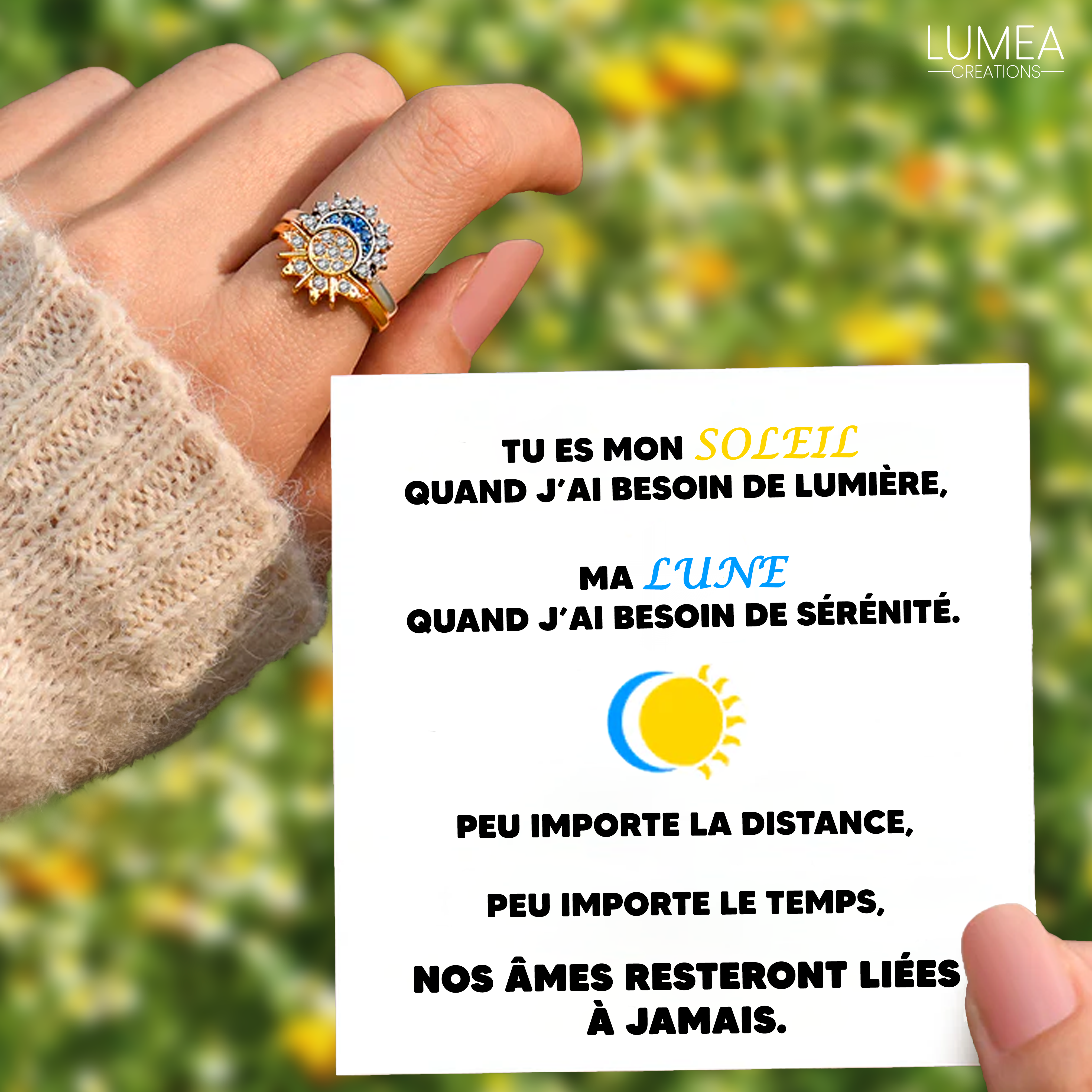 À ma Sœur - Bague Soleil et Lune