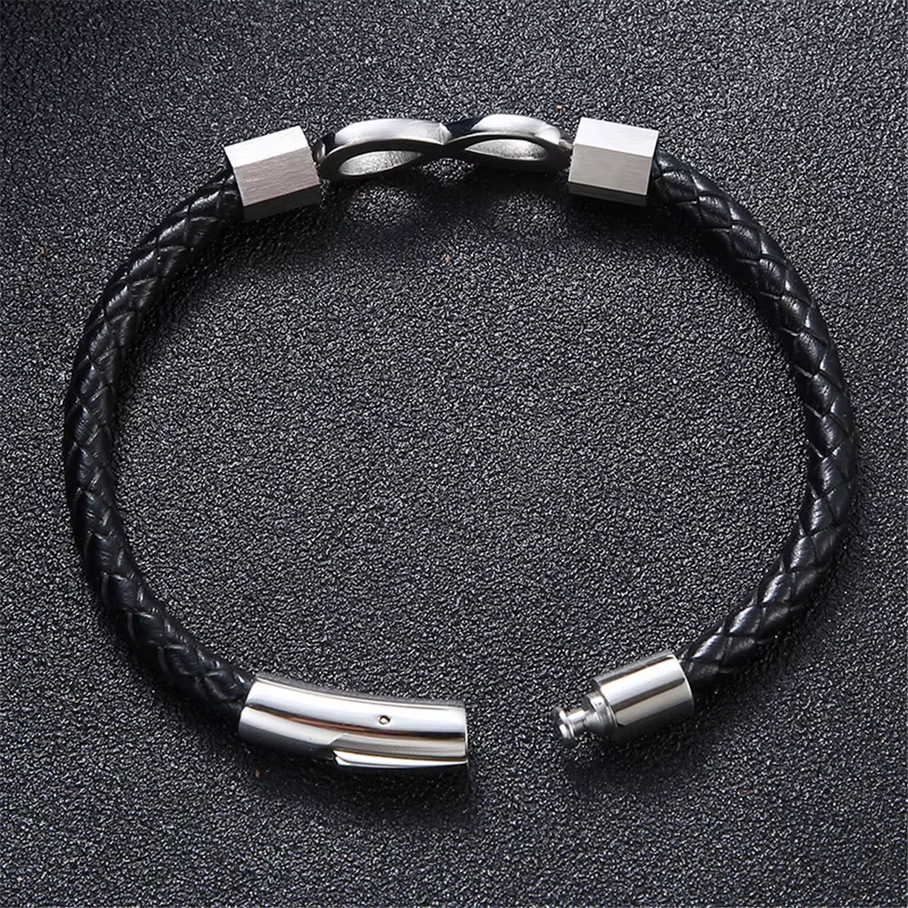À Mon Homme - Bracelet Infini en Cuir
