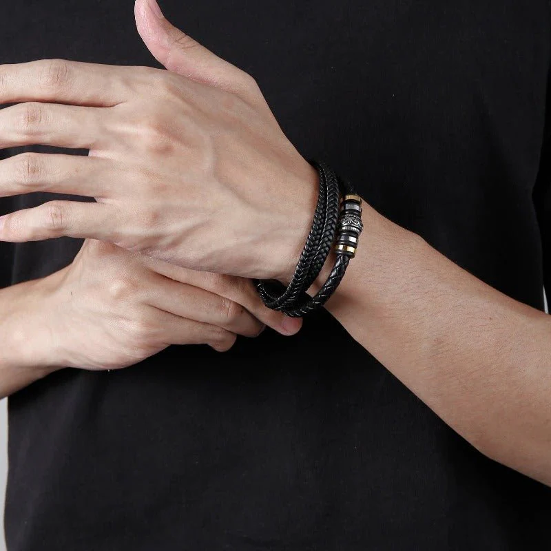 À Mon Fils - Bracelet en Cuir