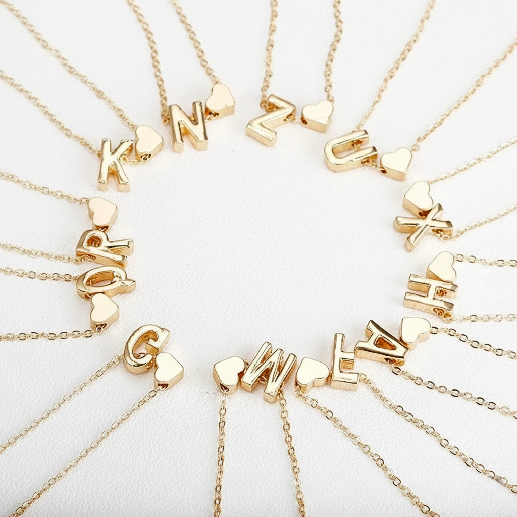Lettre du Cœur – Collier Personnalisé avec Initiale