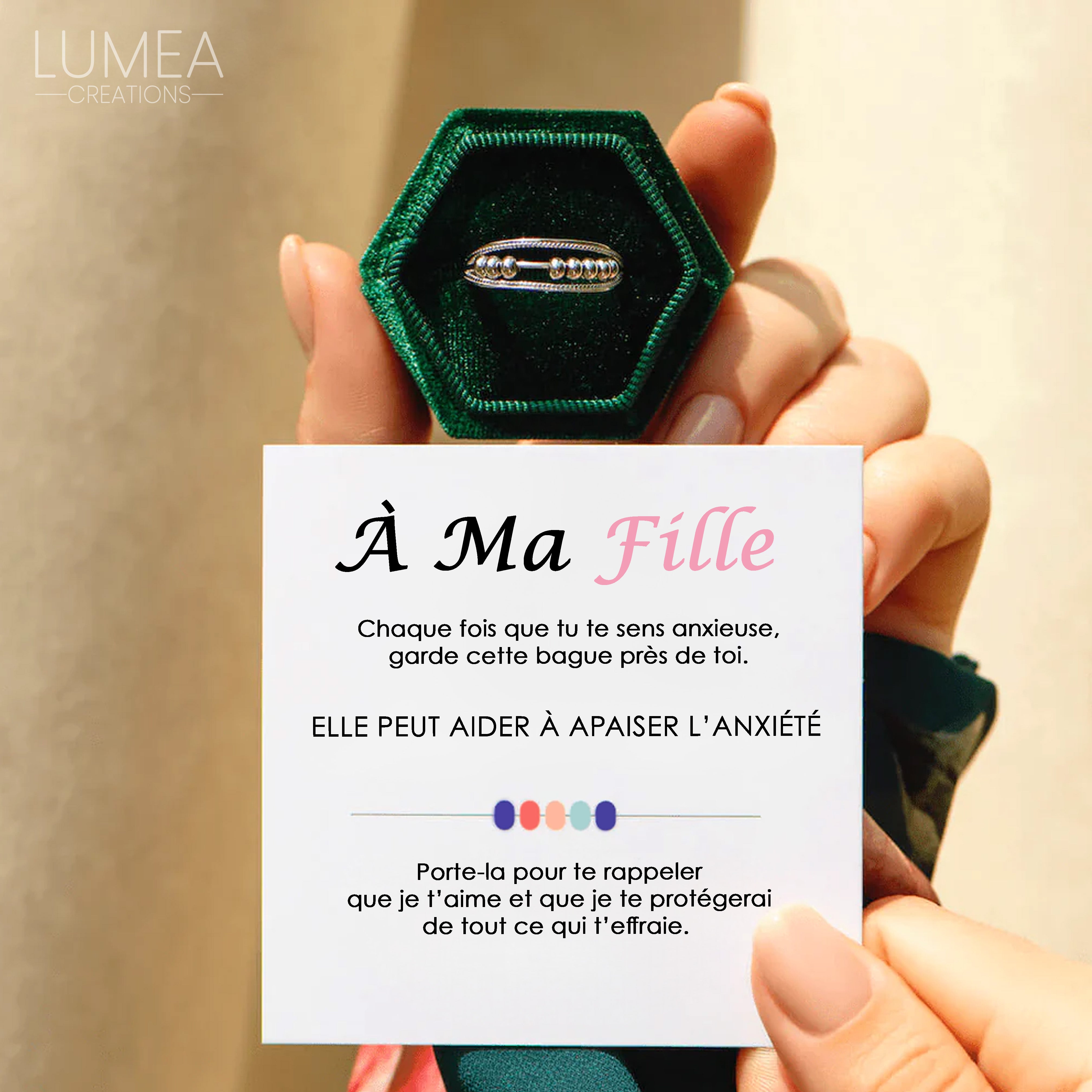 À Ma Fille - Bague Perles Antistress