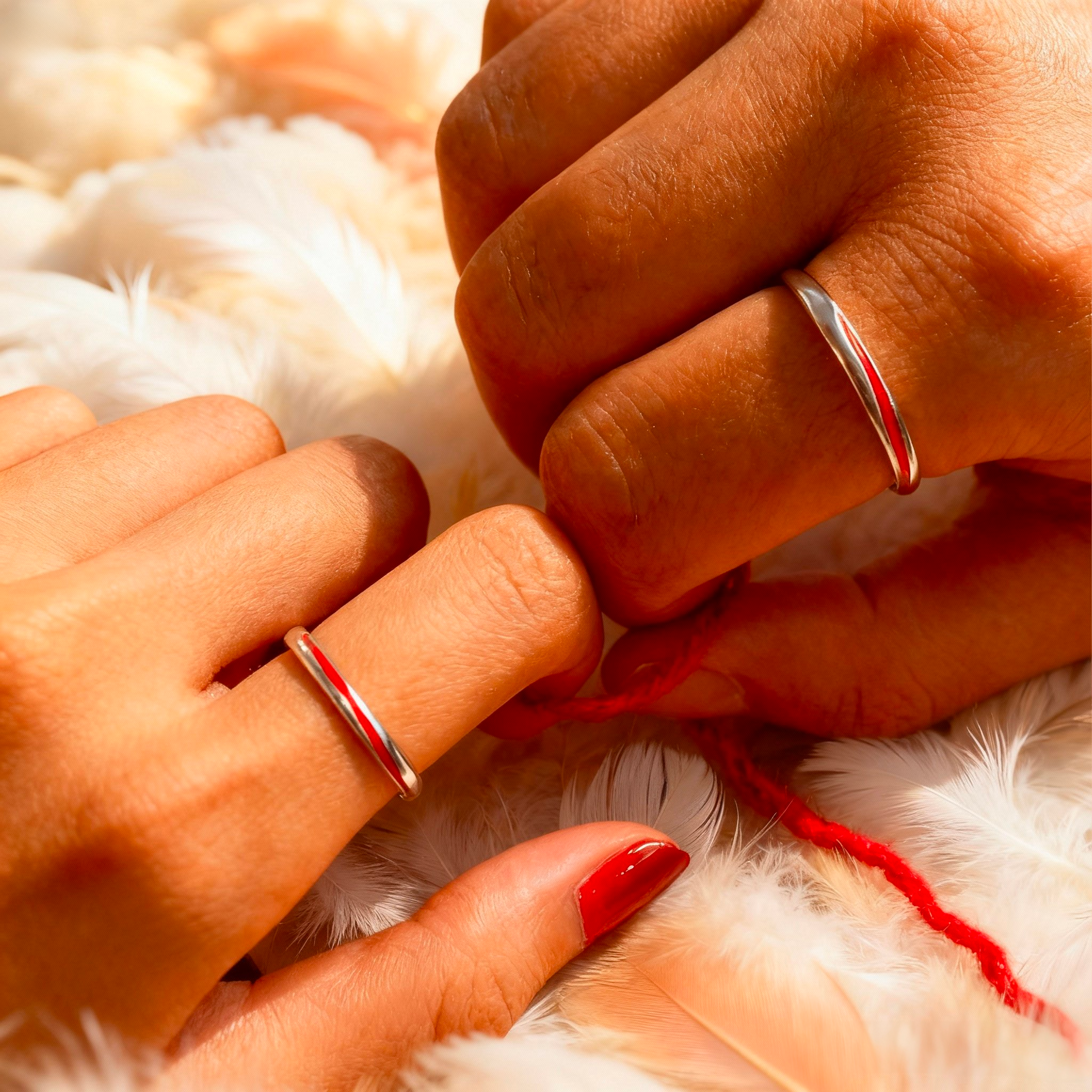 Mère et Fille - Bague Fil Rouge du Destin