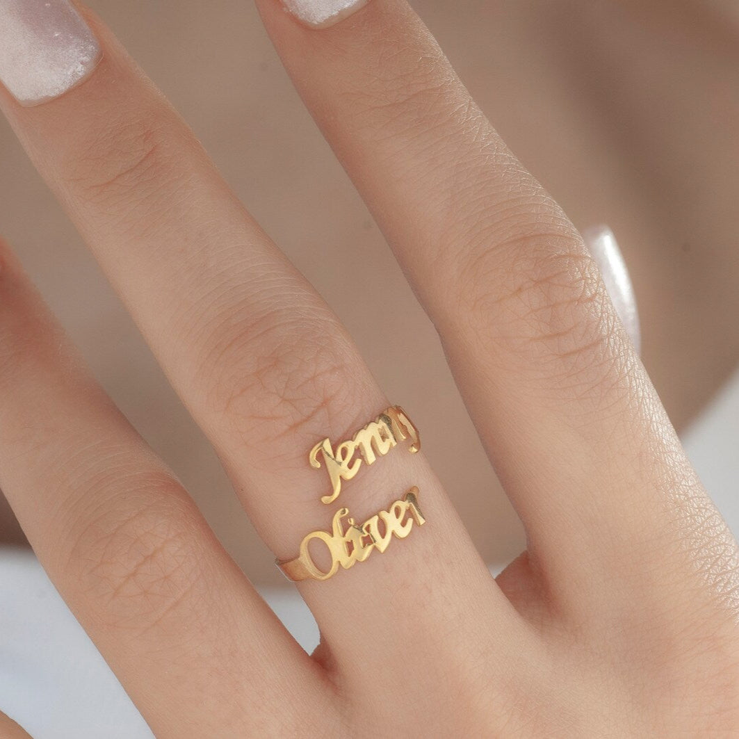 Bague Ajustable Deux Prénoms
