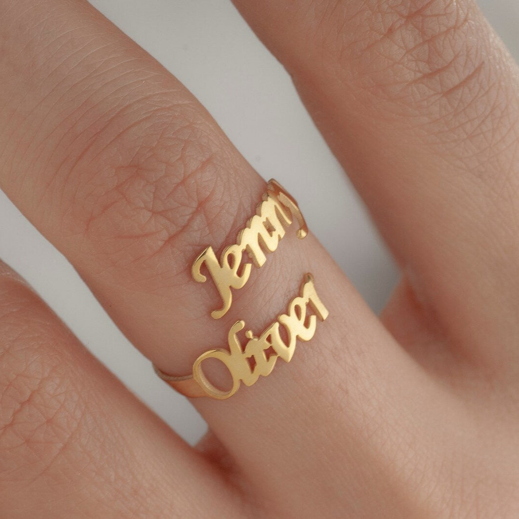 Bague Ajustable Deux Prénoms