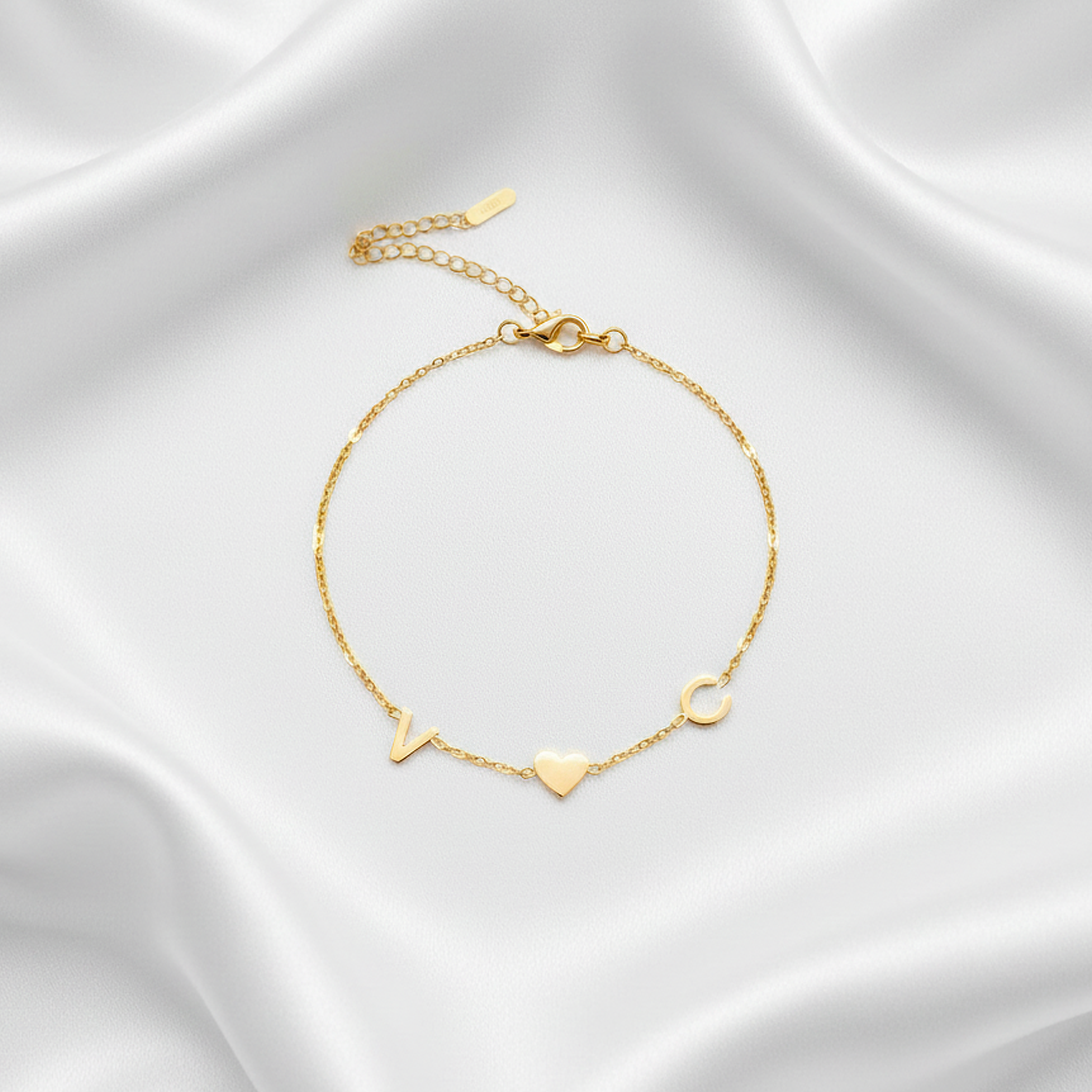 Inséparables – Bracelet avec Cœur et Initiales