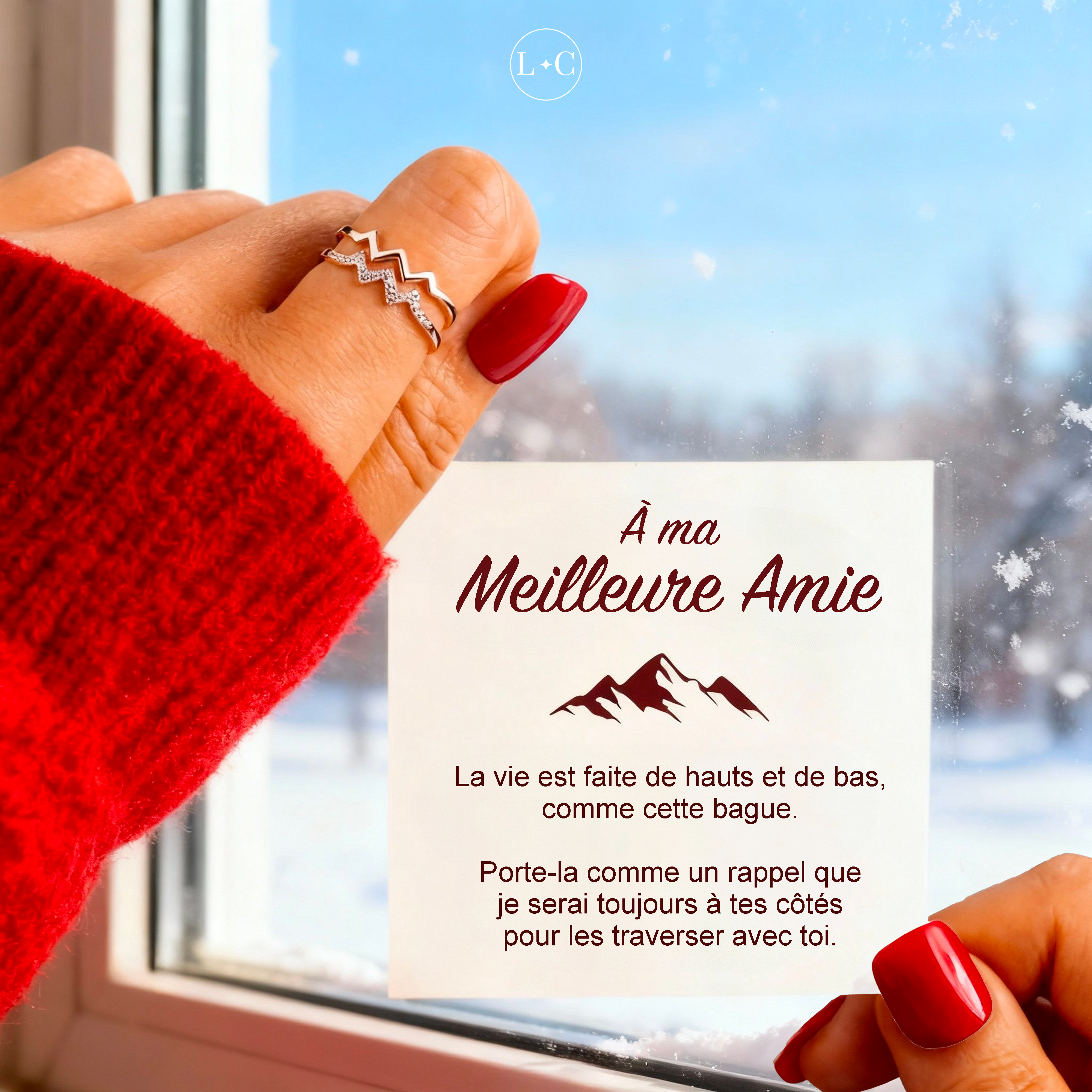 À Ma Meilleure Amie - Bague Montagnes Antistress