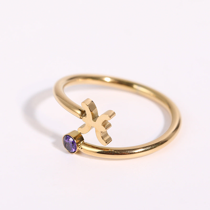 Cosmos – Bague Signe du Zodiaque et Pierre de Naissance