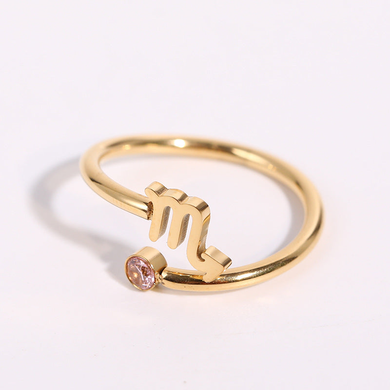 Cosmos – Bague Signe du Zodiaque et Pierre de Naissance