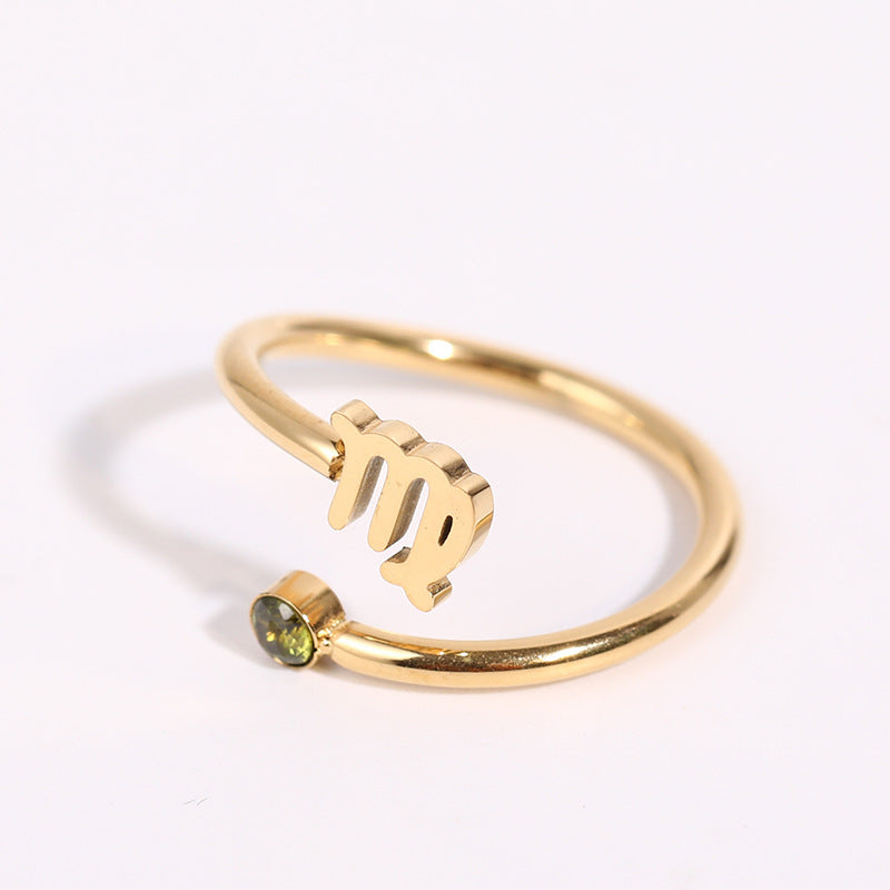 Cosmos – Bague Signe du Zodiaque et Pierre de Naissance