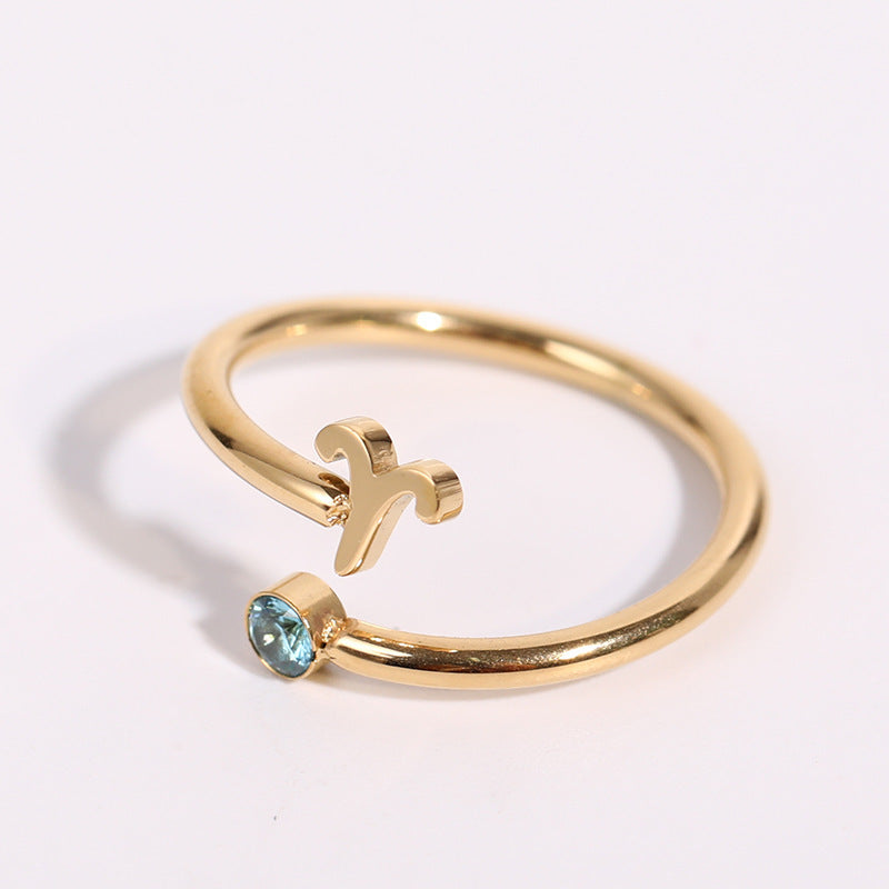Cosmos – Bague Signe du Zodiaque et Pierre de Naissance