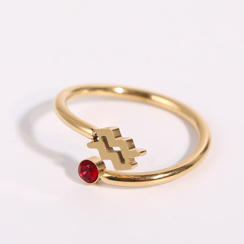 Cosmos – Bague Signe du Zodiaque et Pierre de Naissance