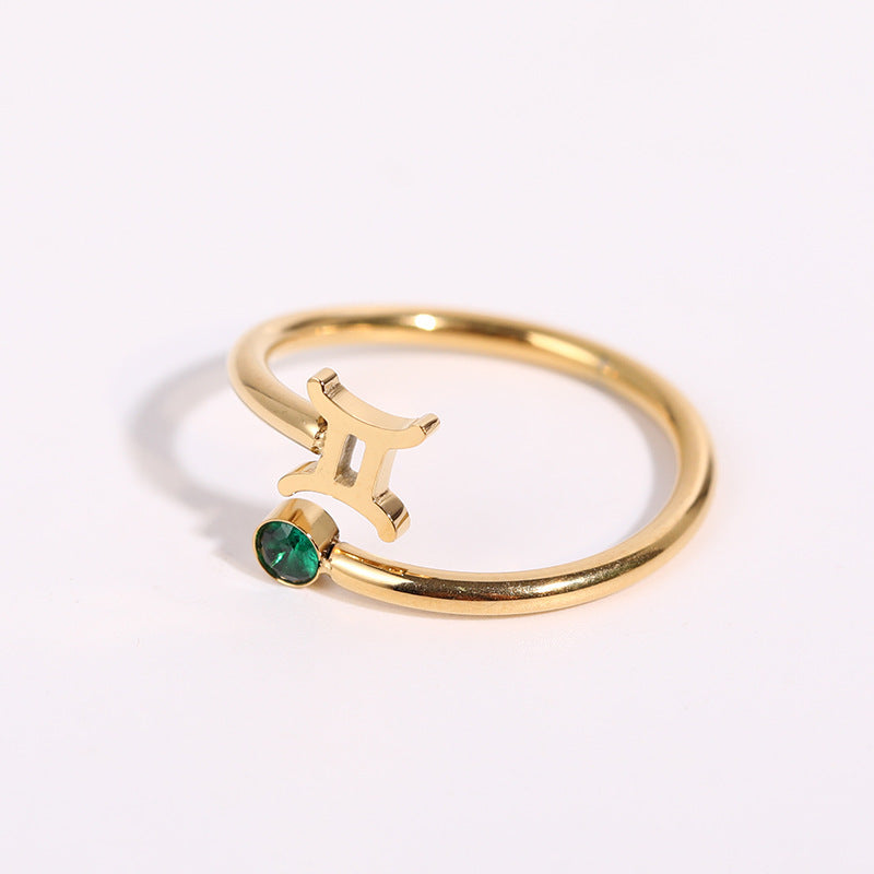 Cosmos – Bague Signe du Zodiaque et Pierre de Naissance