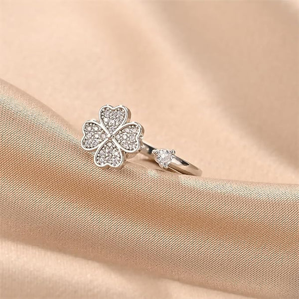 À Ma Fille - Bague Trèfle Porte-Bonheur Antistress