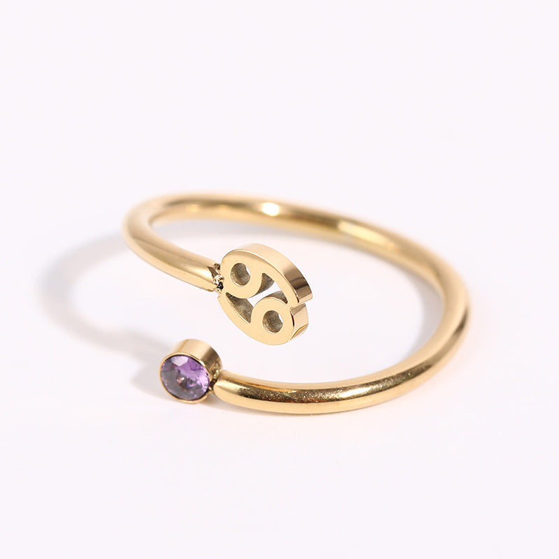 Cosmos – Bague Signe du Zodiaque et Pierre de Naissance