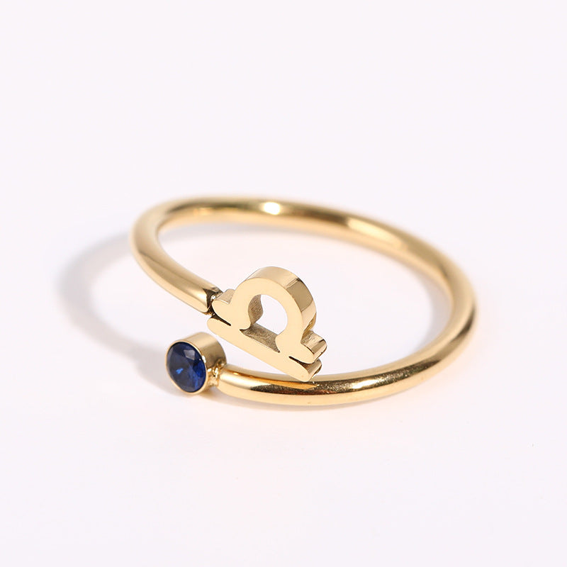Cosmos – Bague Signe du Zodiaque et Pierre de Naissance