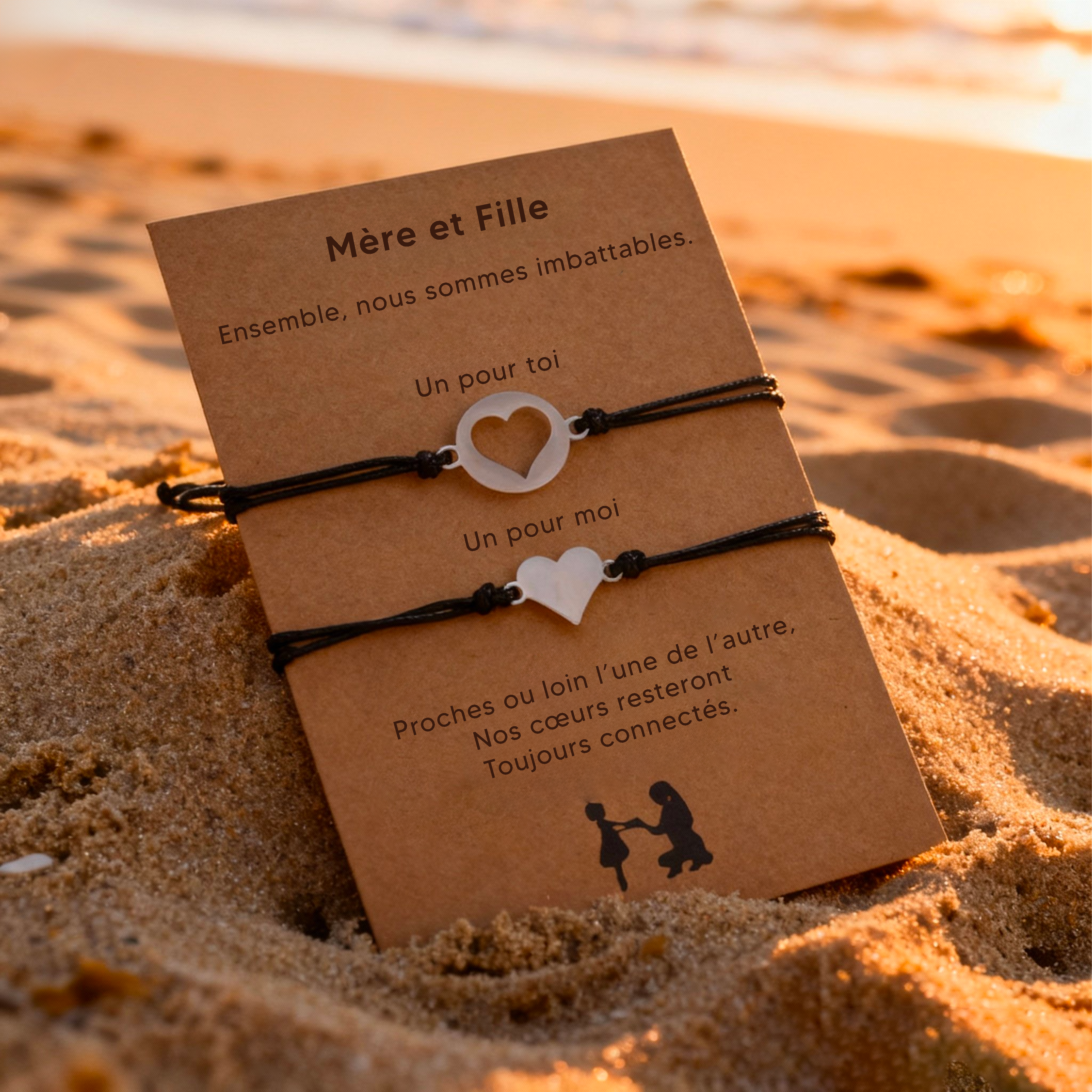 Mère et Fille - Bracelets Liées par le Cœur