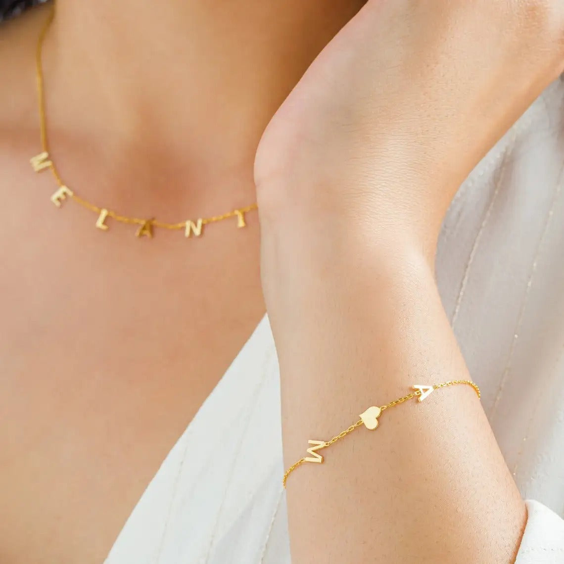 Inséparables – Bracelet avec Cœur et Initiales