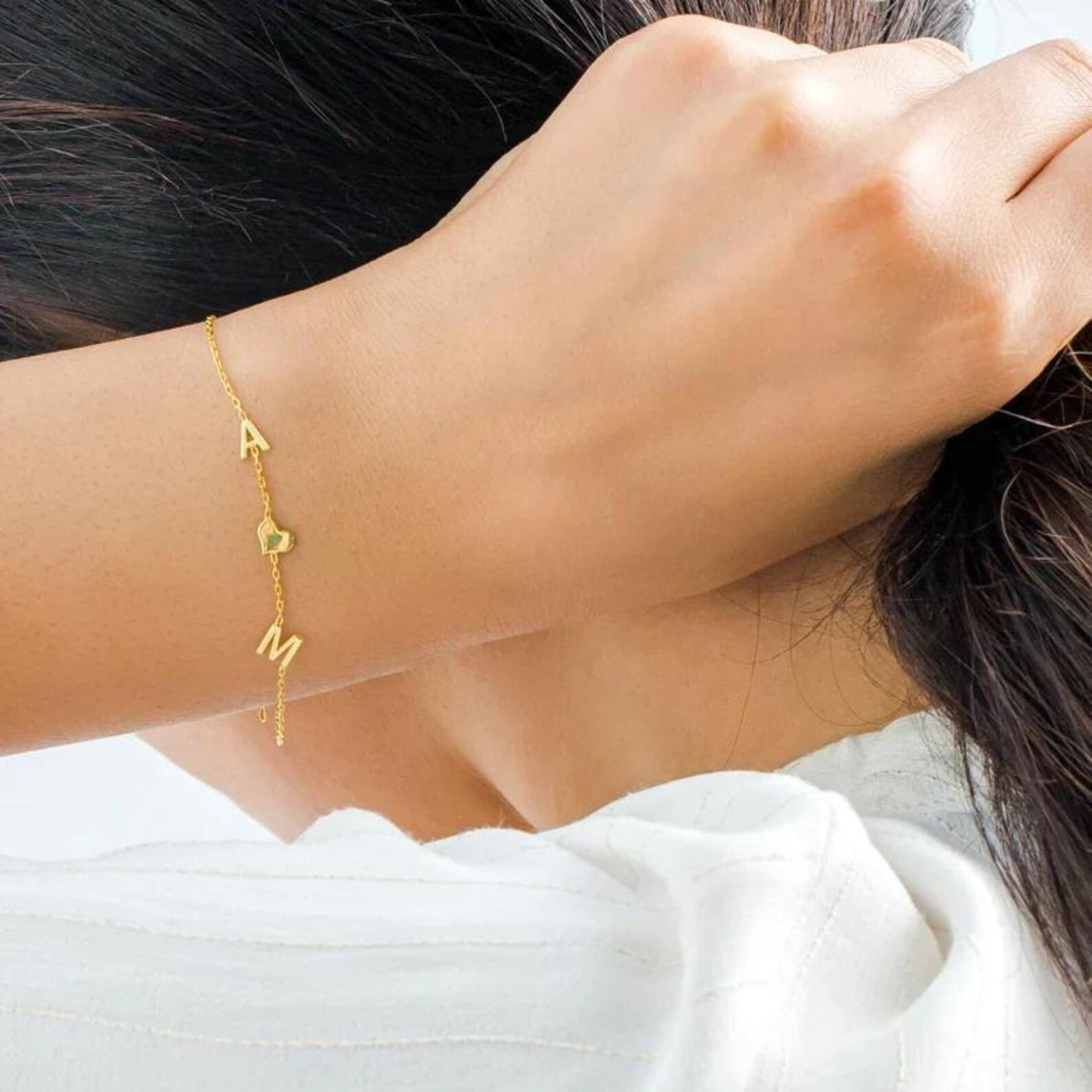 Inséparables – Bracelet avec Cœur et Initiales