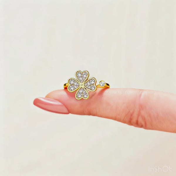 À Ma Fille - Bague Trèfle Porte-Bonheur Antistress